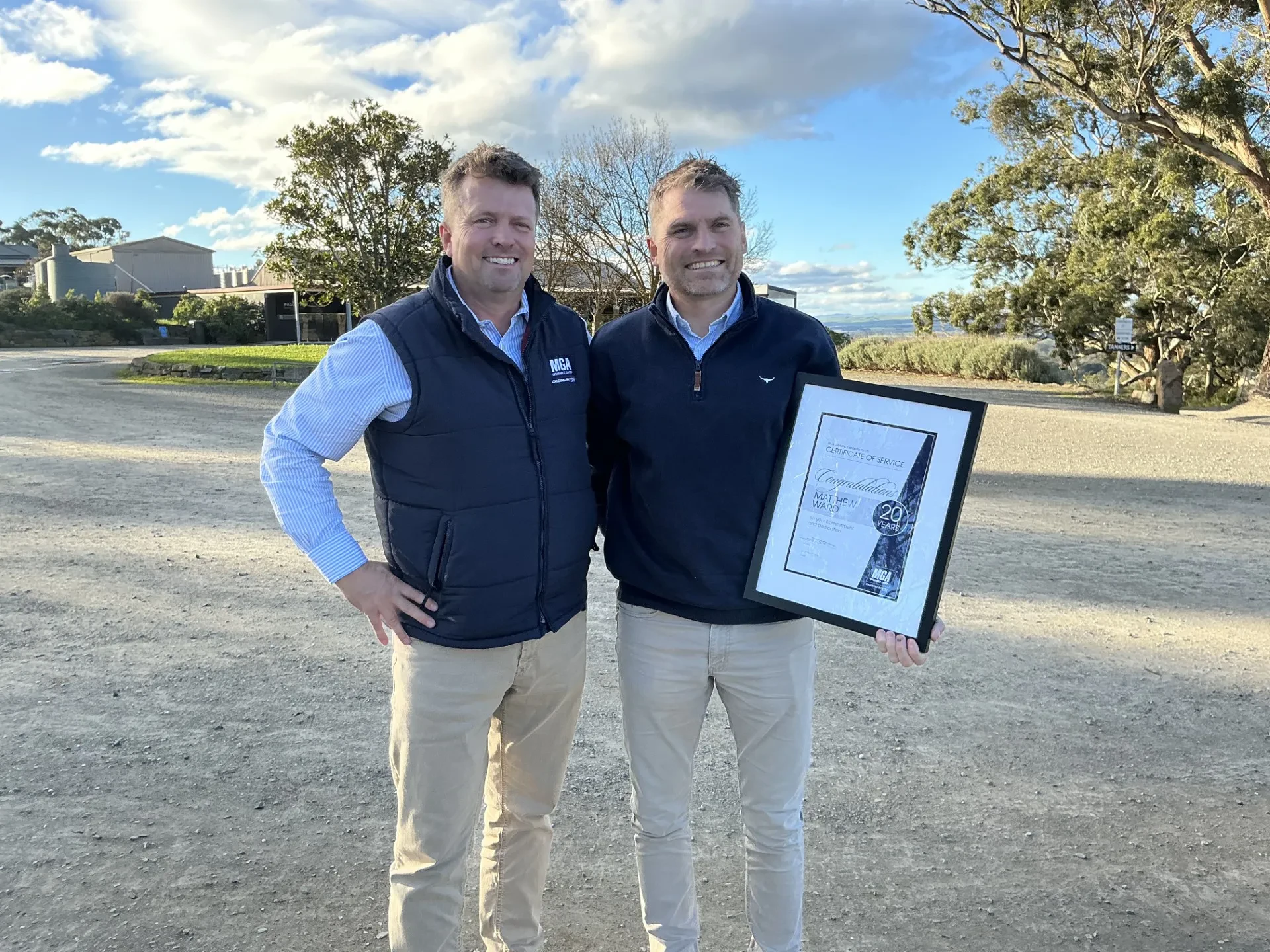 Congratulations Matt Ward on 20 years at MGA